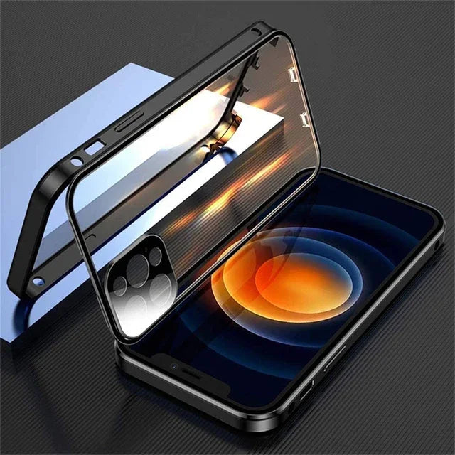 lear Magnetic Glass Case – 360° Protection for iPhone 12–16 Series