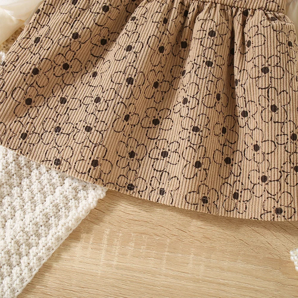 Lace Flower Print  Girls' Dress
