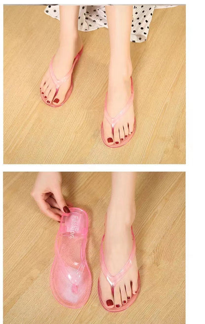 Flip Flops Beach Clear Crystal Casual Summer Sandals