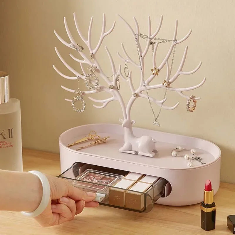 Jewelry Organizer Stand – Deer Antler Tray for Rings, Necklaces & Earrings