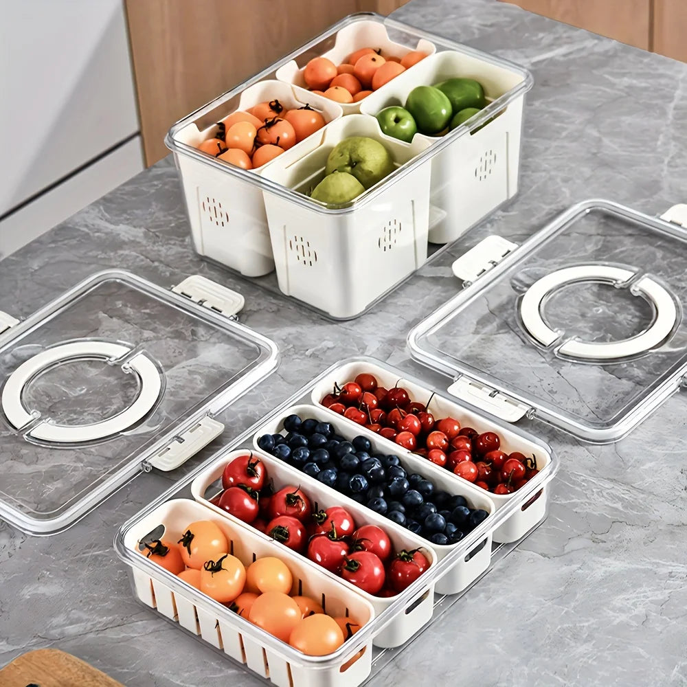 Snack Portable Tray with Handle – Veggie & Snack Organizer for Travel & Parties
