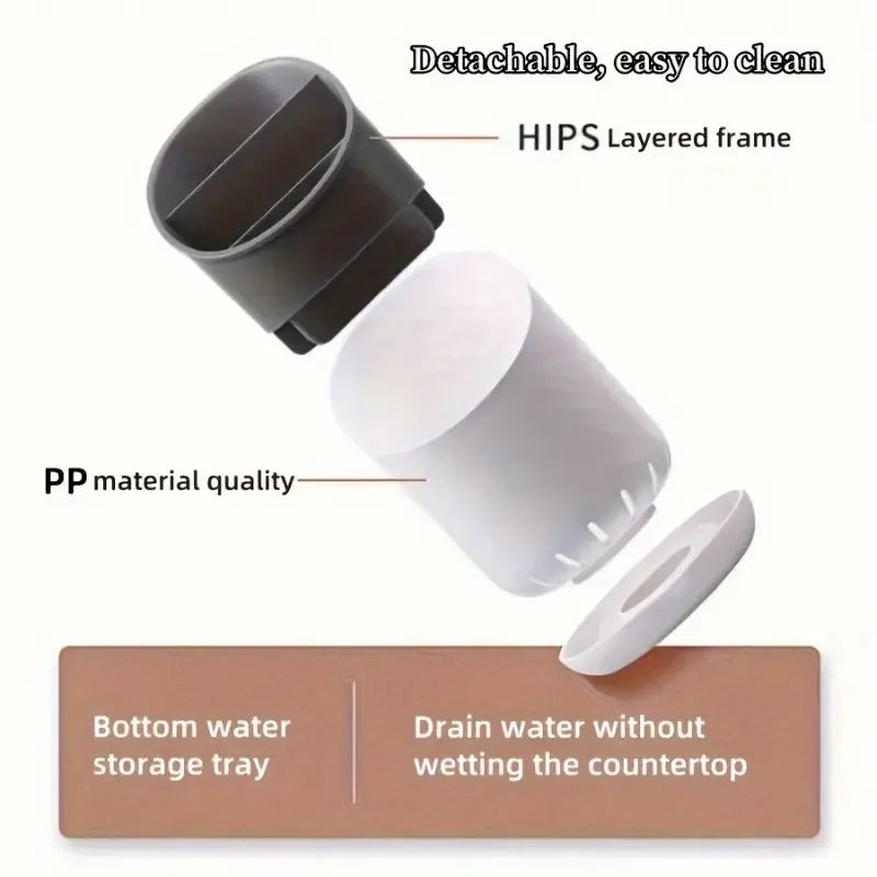 Kitchen Chopstick Storage Tube – Tableware Holder with Drain Plate for Home Organizer