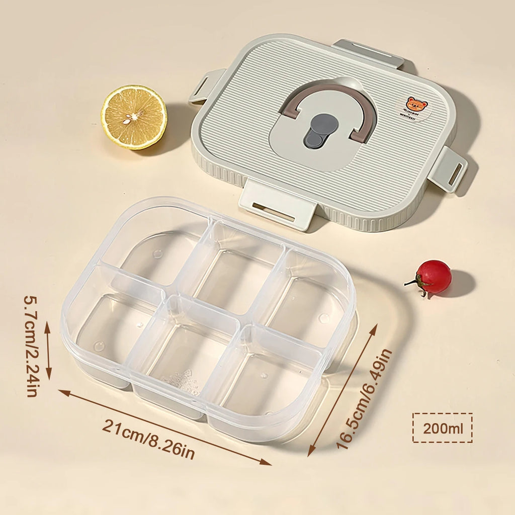 Multi-Grid Ingredient Storage – Plastic Sealed Box for Kitchen & Fridge Use