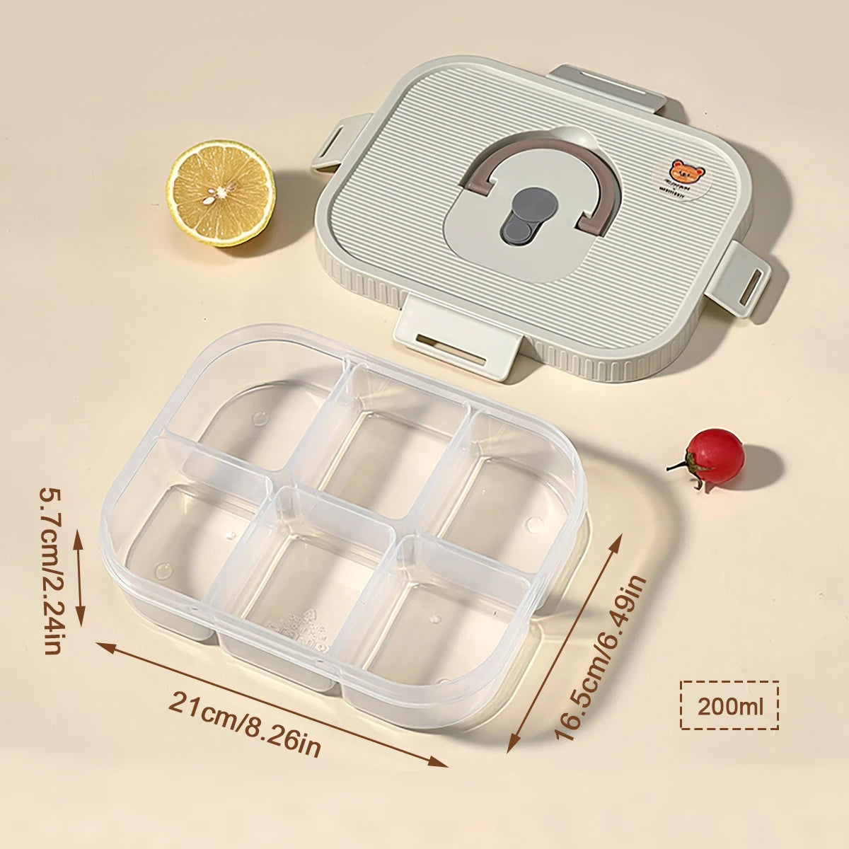 Multi-Grid Ingredient Storage – Plastic Sealed Box for Kitchen & Fridge Use
