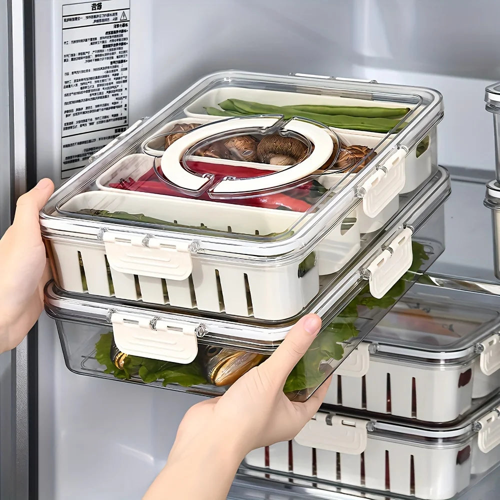 Snack Portable Tray with Handle – Veggie & Snack Organizer for Travel & Parties