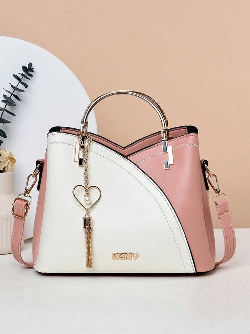 ChicColor Block Tote – Large-Capacity Crossbody Handbag for Women - Aqoom
