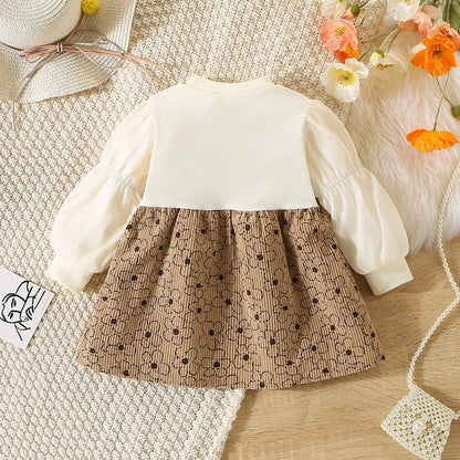 Lace Flower Print  Girls' Dress