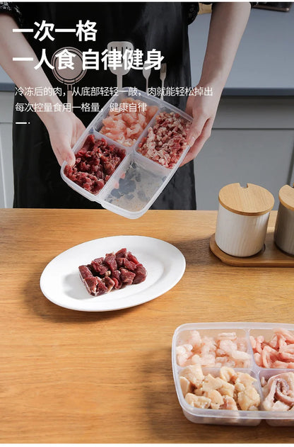 Refrigerator 4 Grids Food Storage Box