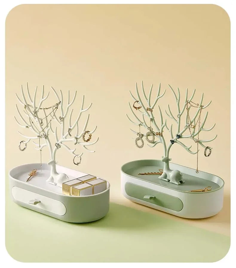 Jewelry Organizer Stand – Deer Antler Tray for Rings, Necklaces & Earrings