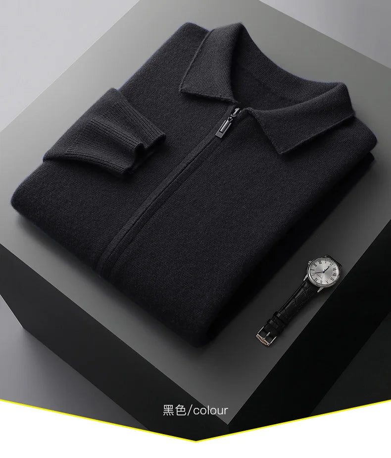 Men's 100% cashmere cardigan sweater