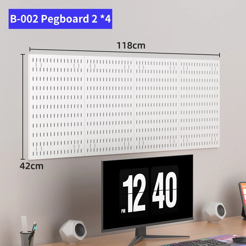 Pegboard Wall Display Kit – Modular Punch-Free Panels for Craft Room & Office Storage