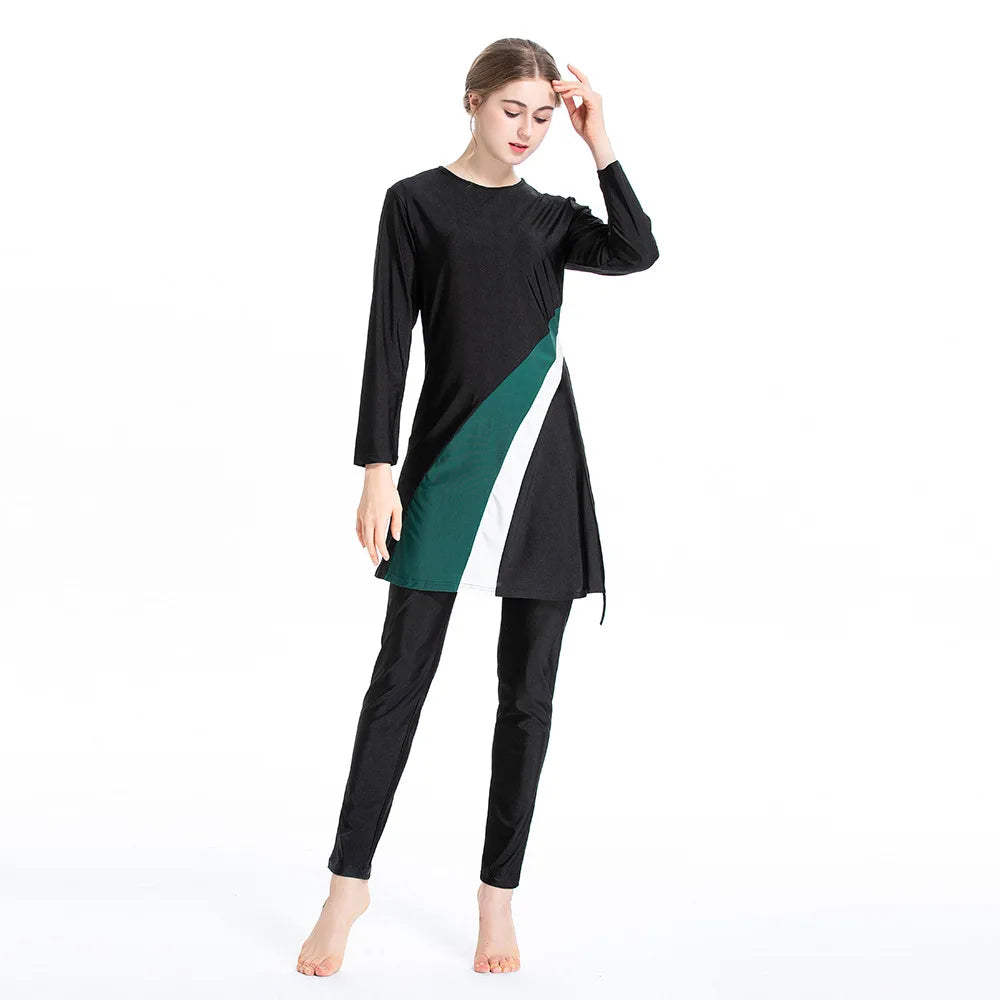 Flora Cover Modest Burkini – Long Sleeve Hijab Swim Dress with Cap & Pants