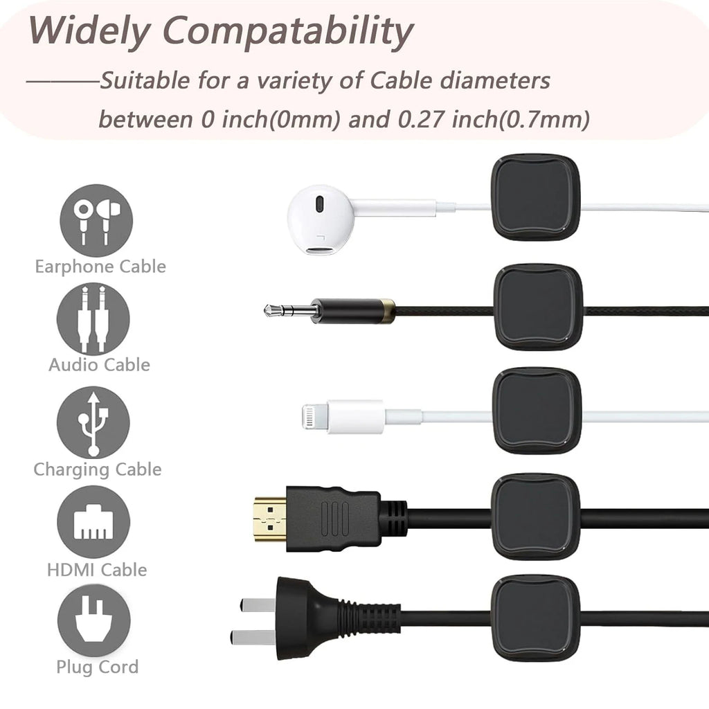 Magnetic Cable Organizer – Compact Cord Holder Clips for Desk & Appliances