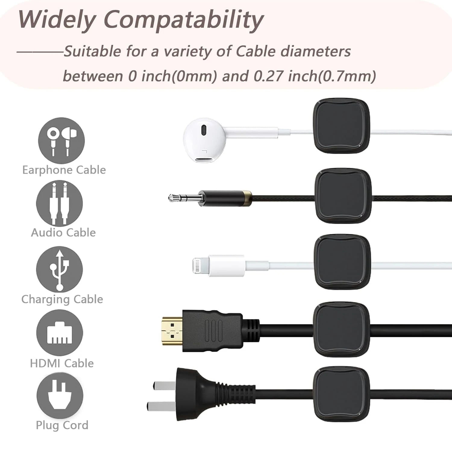Magnetic Cable Organizer – Compact Cord Holder Clips for Desk & Appliances