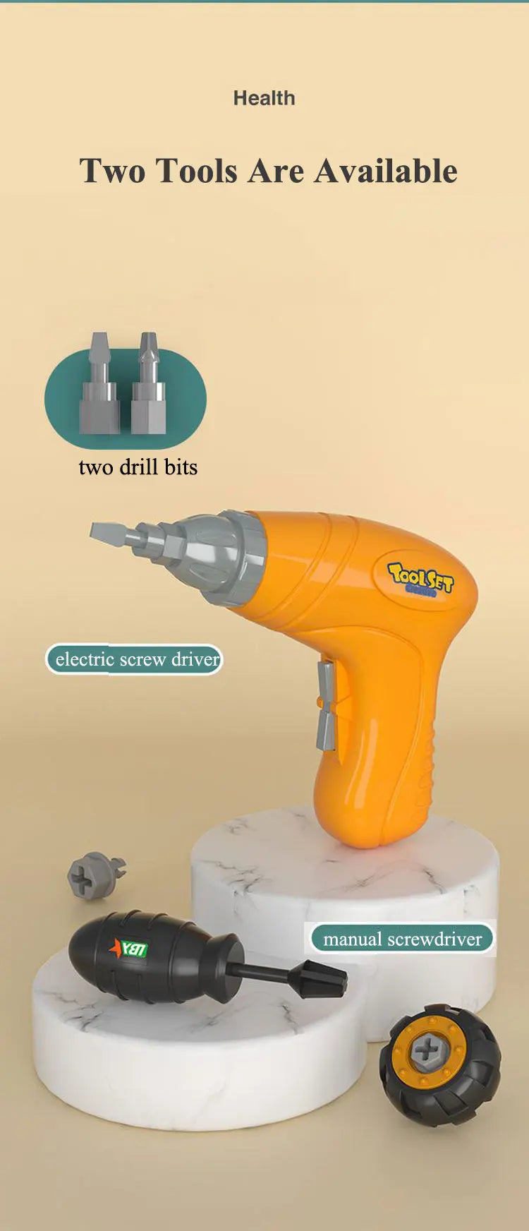 Kids Engineering Vehicle Electric Drill Tool Toys