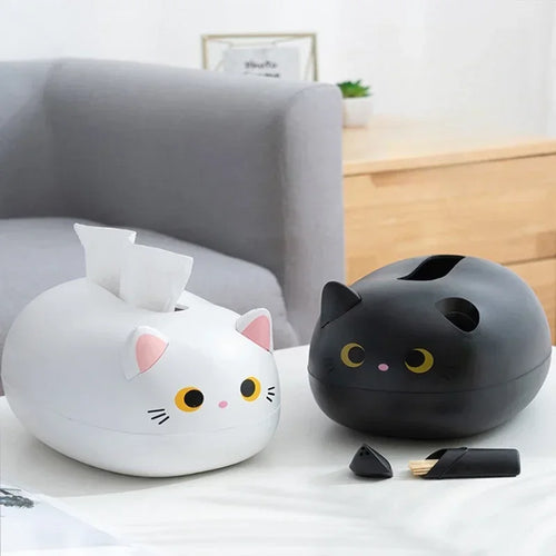Cat Tissue Box – Cute Napkin Storage Holder for Living Room, Kitchen & Bathroom - Aqoom