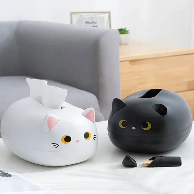 Cat Tissue Box – Cute Napkin Storage Holder for Living Room, Kitchen & Bathroom