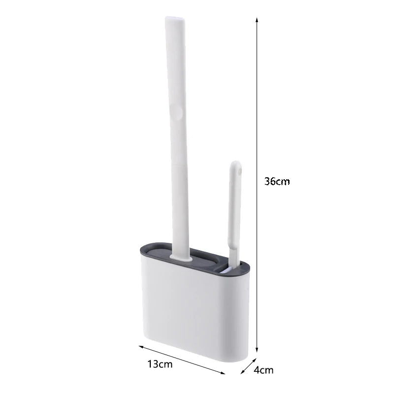 Clean Ease Wall-Mounted Toilet Brush – Long Handle Silicone Soft Bristles