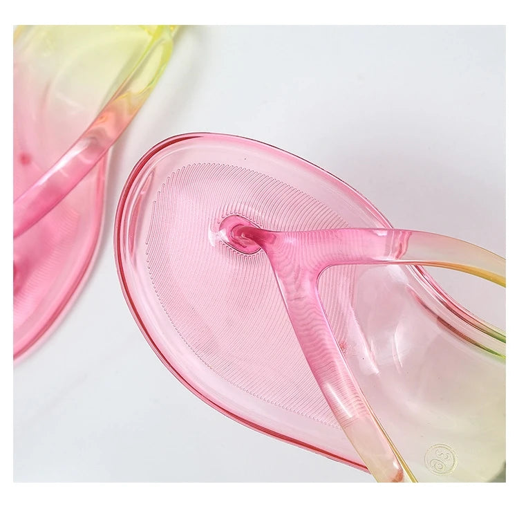 Flip Flops Beach Clear Crystal Casual Summer Sandals