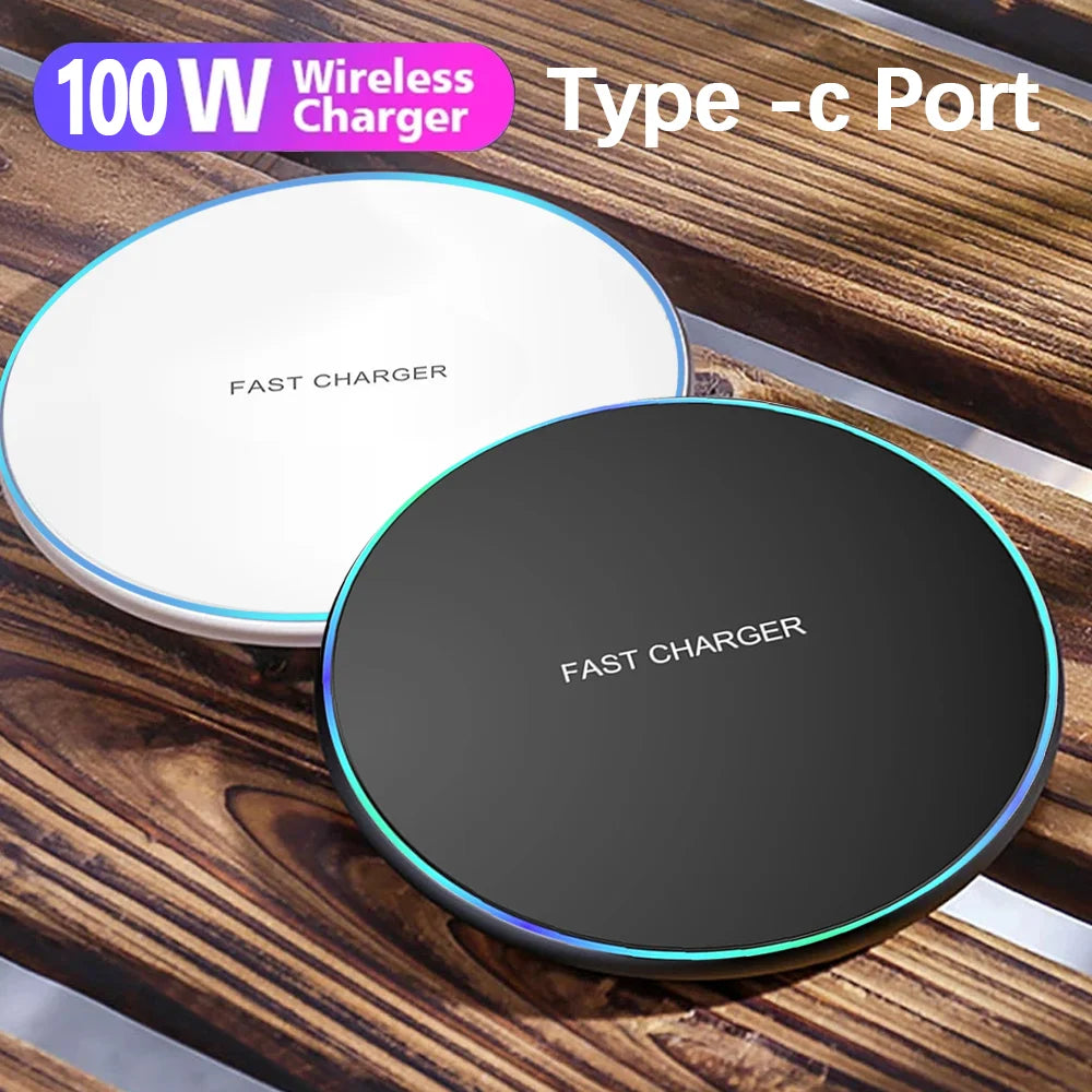 100W – Fast Wireless Charging Pad Station for iPhone & Android Devices