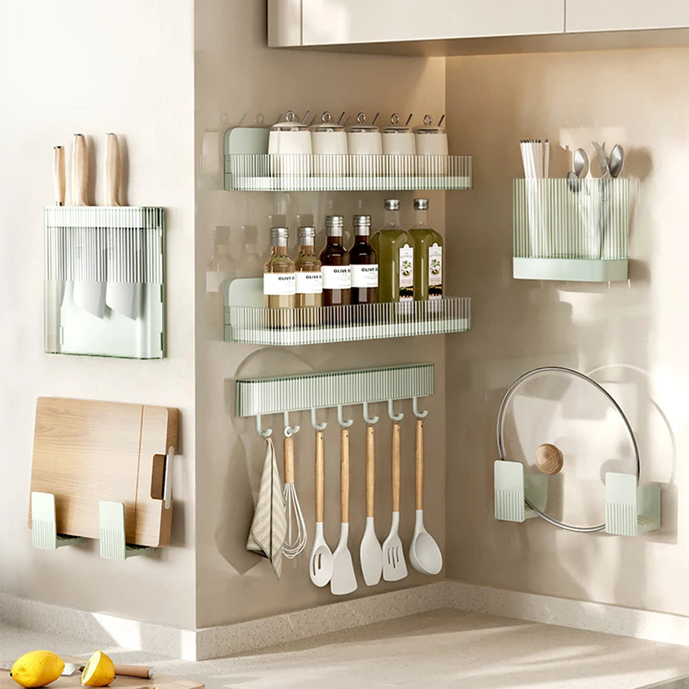 Kitchen Multifunctional Spice Mounted Rack Wall