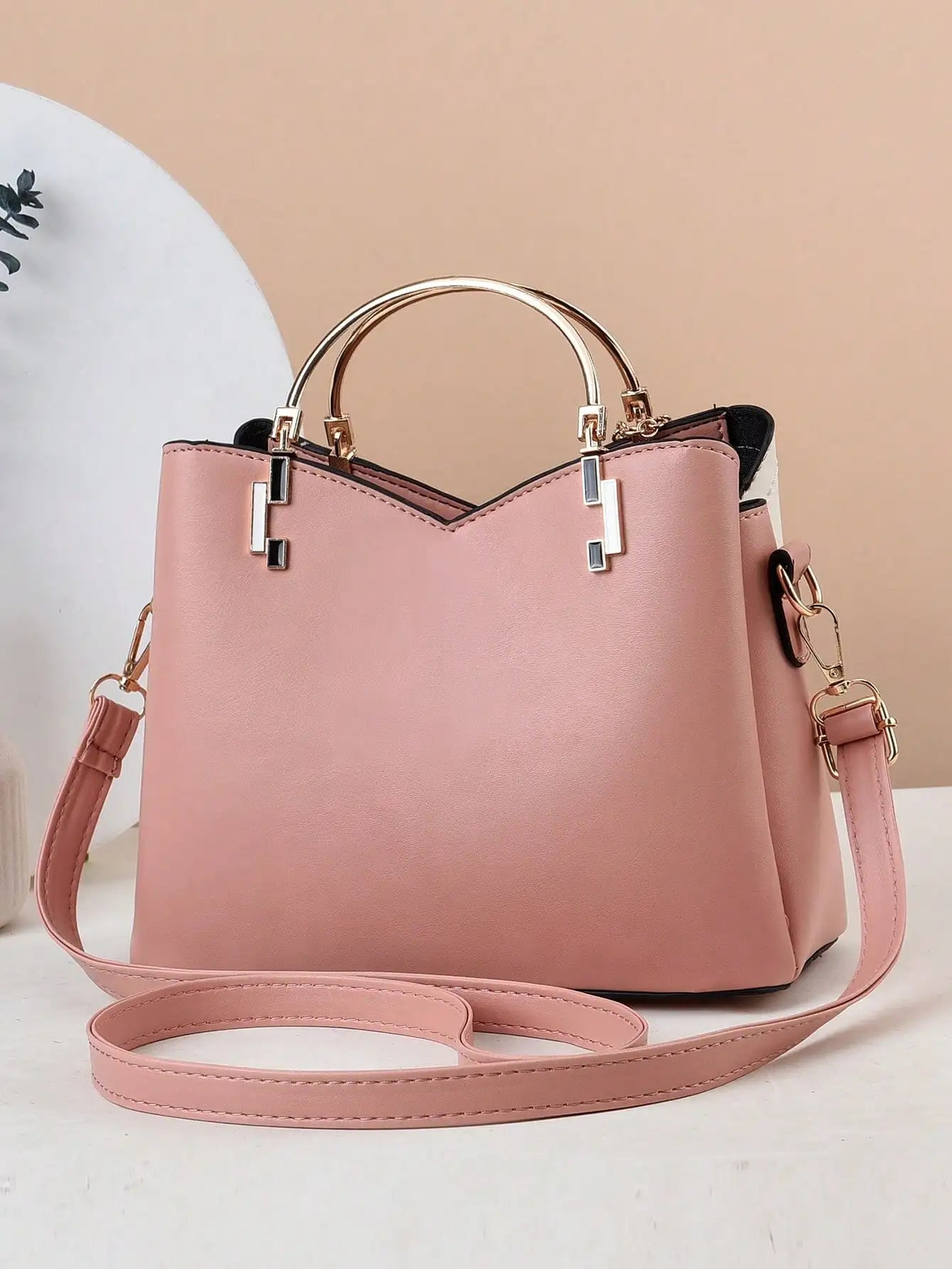 ChicColor Block Tote – Large-Capacity Crossbody Handbag for Women