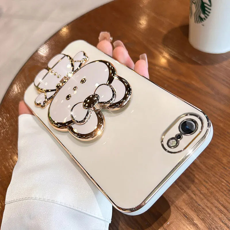 Rabbit Mirror Bracket Case – Protective Cover for iPhone 6/7/8 & 15 Plus