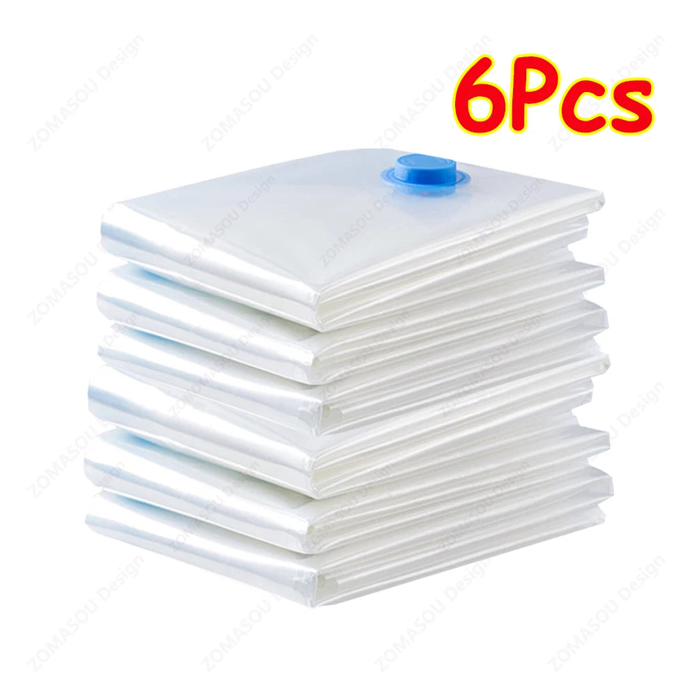 Vacuum Storage Bags – Clear Reusable Compression Set with Hand Pump