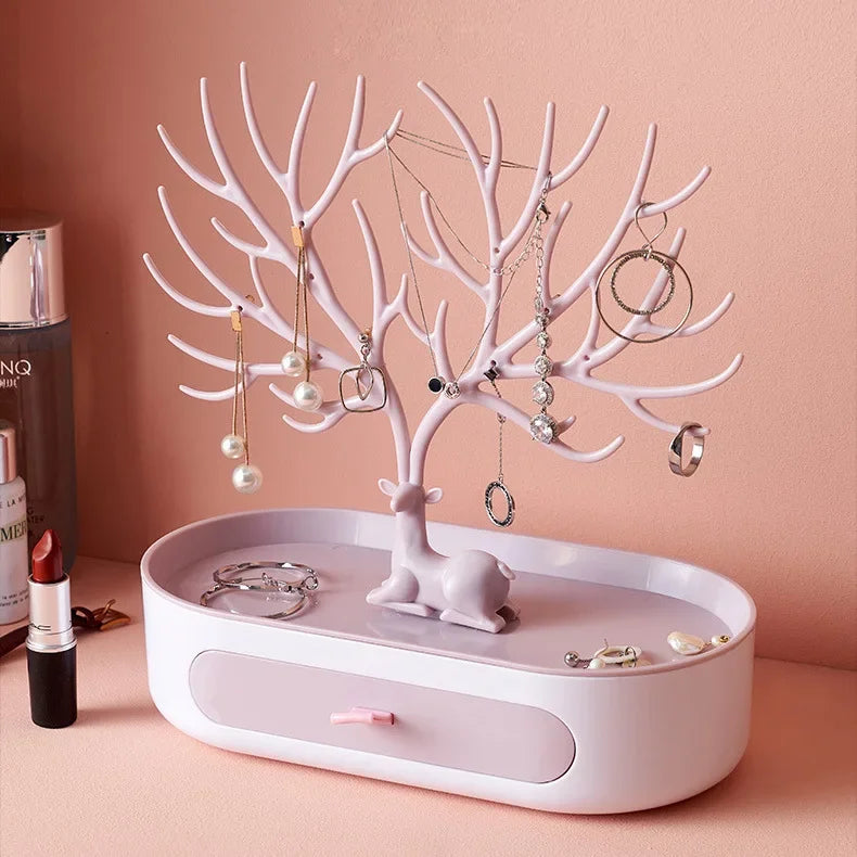 Jewelry Organizer Stand – Deer Antler Tray for Rings, Necklaces & Earrings