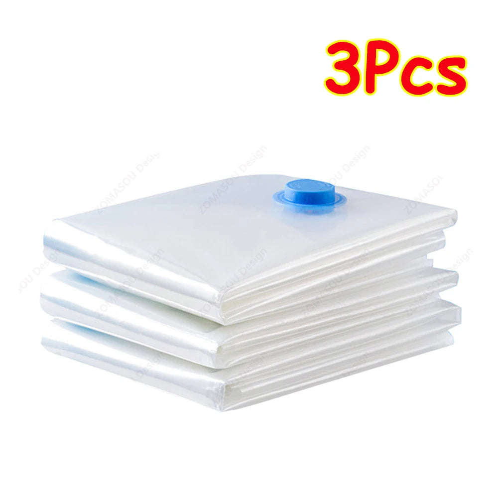 Vacuum Storage Bags – Clear Reusable Compression Set with Hand Pump