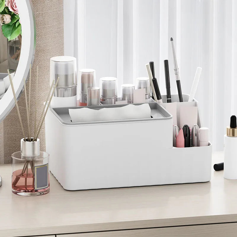 Multi-Function Tissue Organizer – Pen & Remote Storage Box for Office or Home