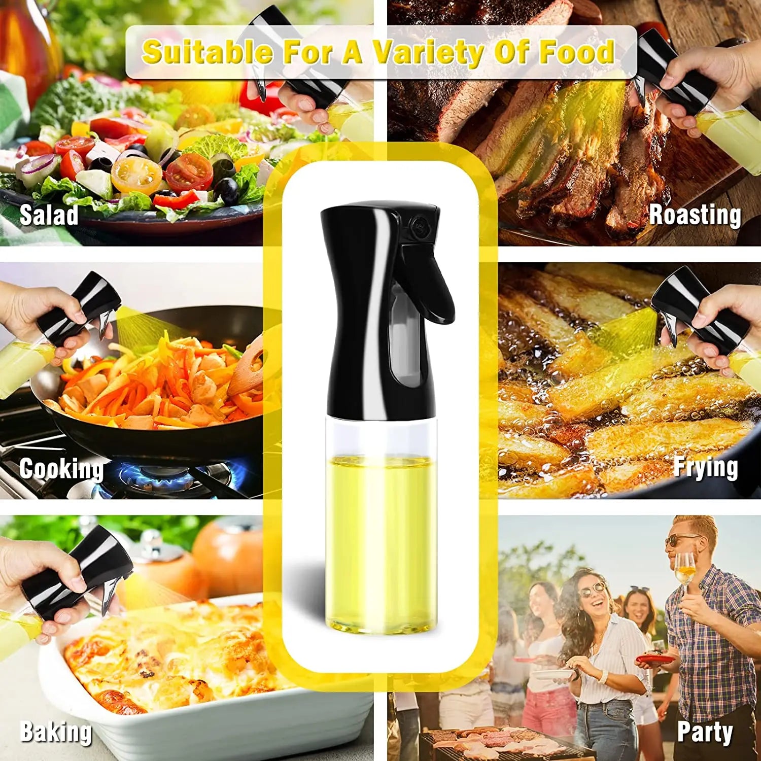 Kitchen Oil Spray Bottle, Multipurpose Refillable bottle