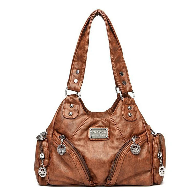 Y2K Crossbody – Retro PU Leather Biker Bag