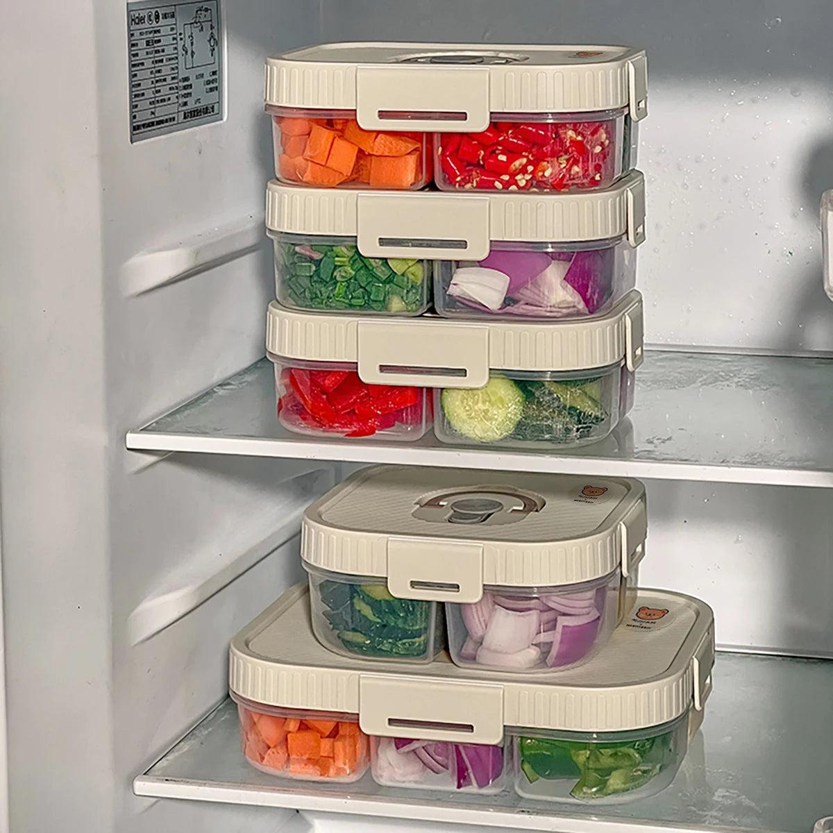 Multi-Grid Ingredient Storage – Plastic Sealed Box for Kitchen & Fridge Use