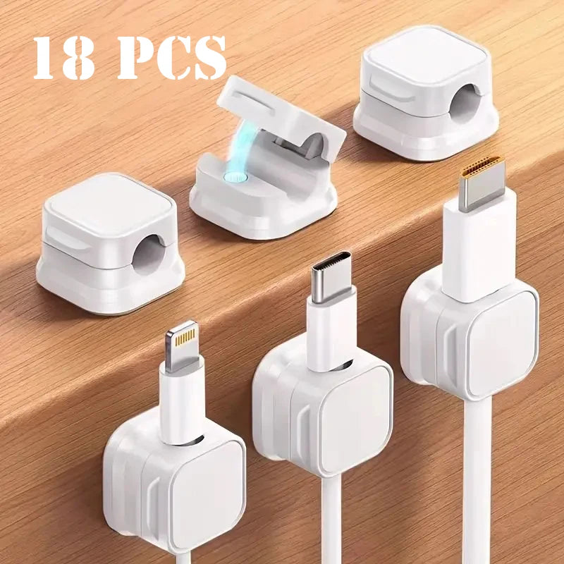 Magnetic Cable Organizer – Compact Cord Holder Clips for Desk & Appliances
