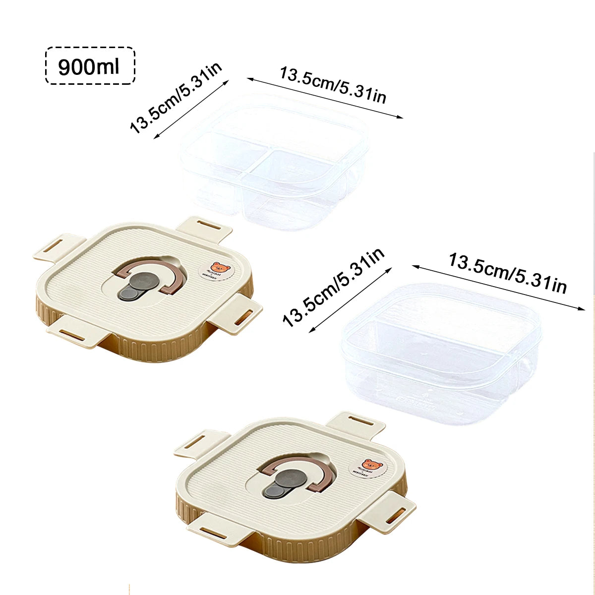 Multi-Grid Ingredient Storage – Plastic Sealed Box for Kitchen & Fridge Use