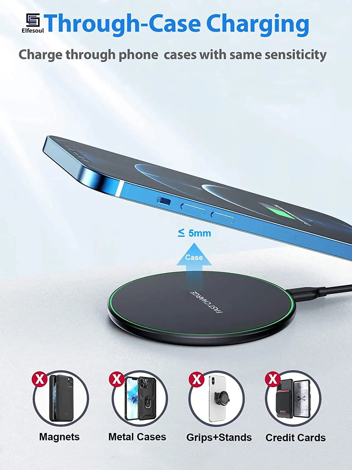 100W – Fast Wireless Charging Pad Station for iPhone & Android Devices