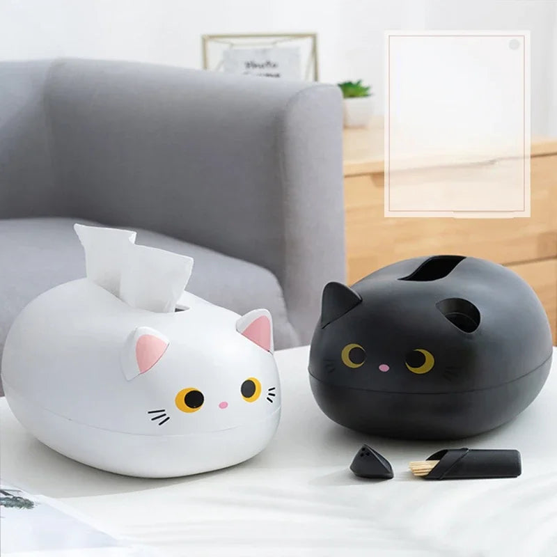Cat Tissue Box – Cute Napkin Storage Holder for Living Room, Kitchen & Bathroom