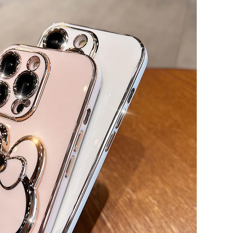 Rabbit Mirror Bracket Case – Protective Cover for iPhone 6/7/8 & 15 Plus