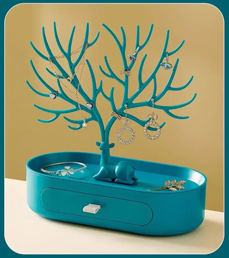 Jewelry Organizer Stand – Deer Antler Tray for Rings, Necklaces & Earrings