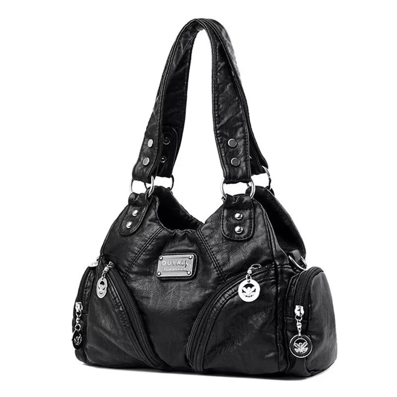 Y2K Crossbody – Retro PU Leather Biker Bag