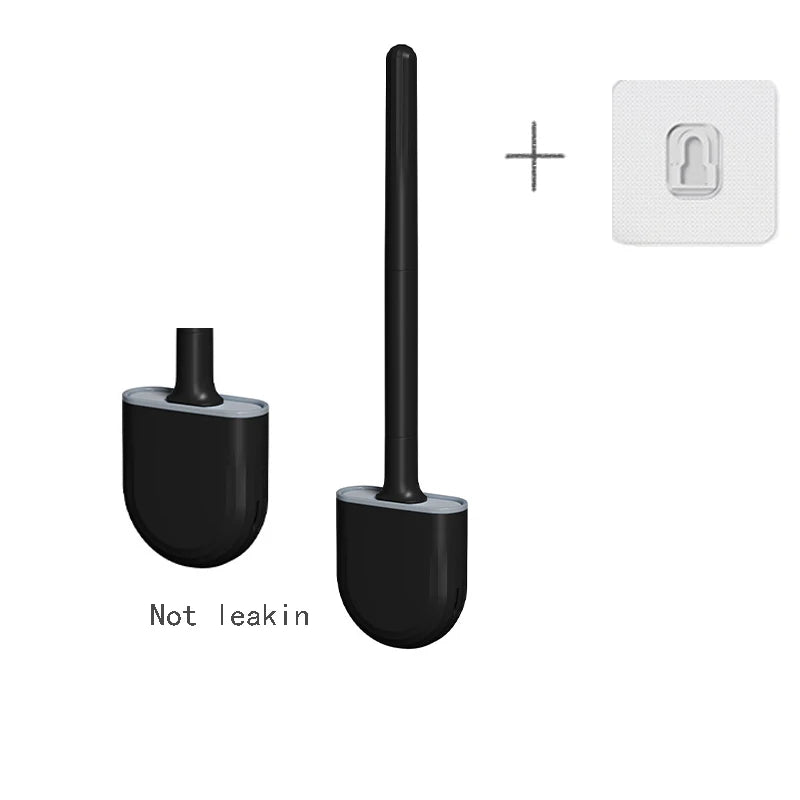Clean Ease Wall-Mounted Toilet Brush – Long Handle Silicone Soft Bristles