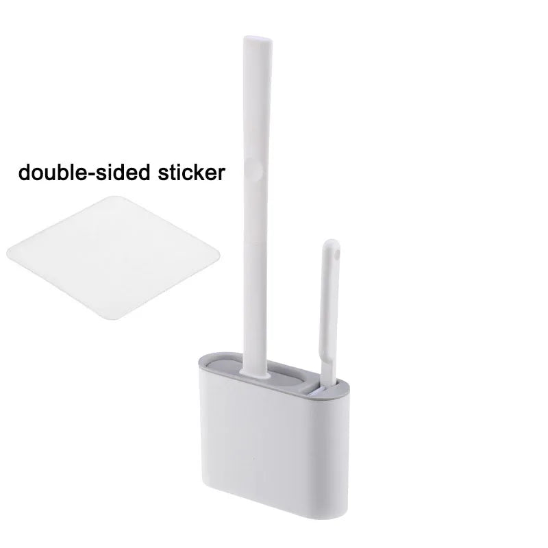 Clean Ease Wall-Mounted Toilet Brush – Long Handle Silicone Soft Bristles