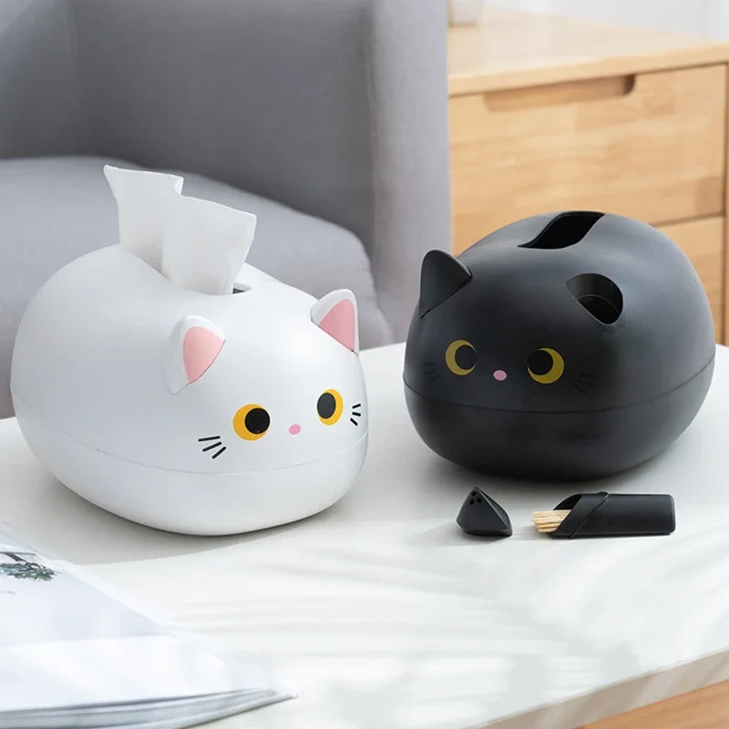 Cat Tissue Box – Cute Napkin Storage Holder for Living Room, Kitchen & Bathroom