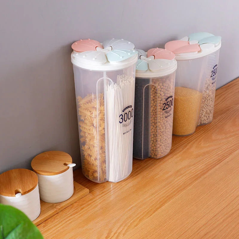 Grain Storage Box – Large-Capacity Multi-Grid Container with Moisture-Proof Sealed Lid