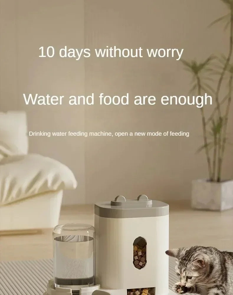 Automatic Feeder & Water Fountain – Large Capacity Food Dispenser for Dogs & Cats