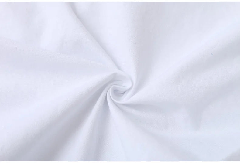 Cotton Embroidery Loose Long White Shirts