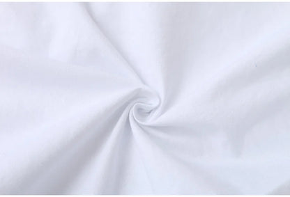 Cotton Embroidery Loose Long White Shirts