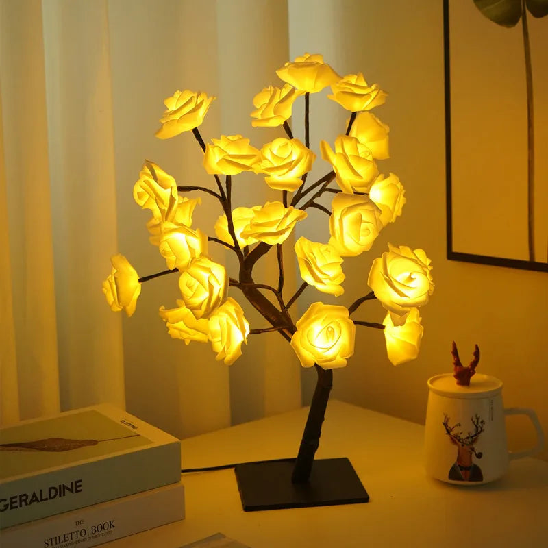 LED Rose Lamp – Elegant USB Flower Light for Ambient Home Styling