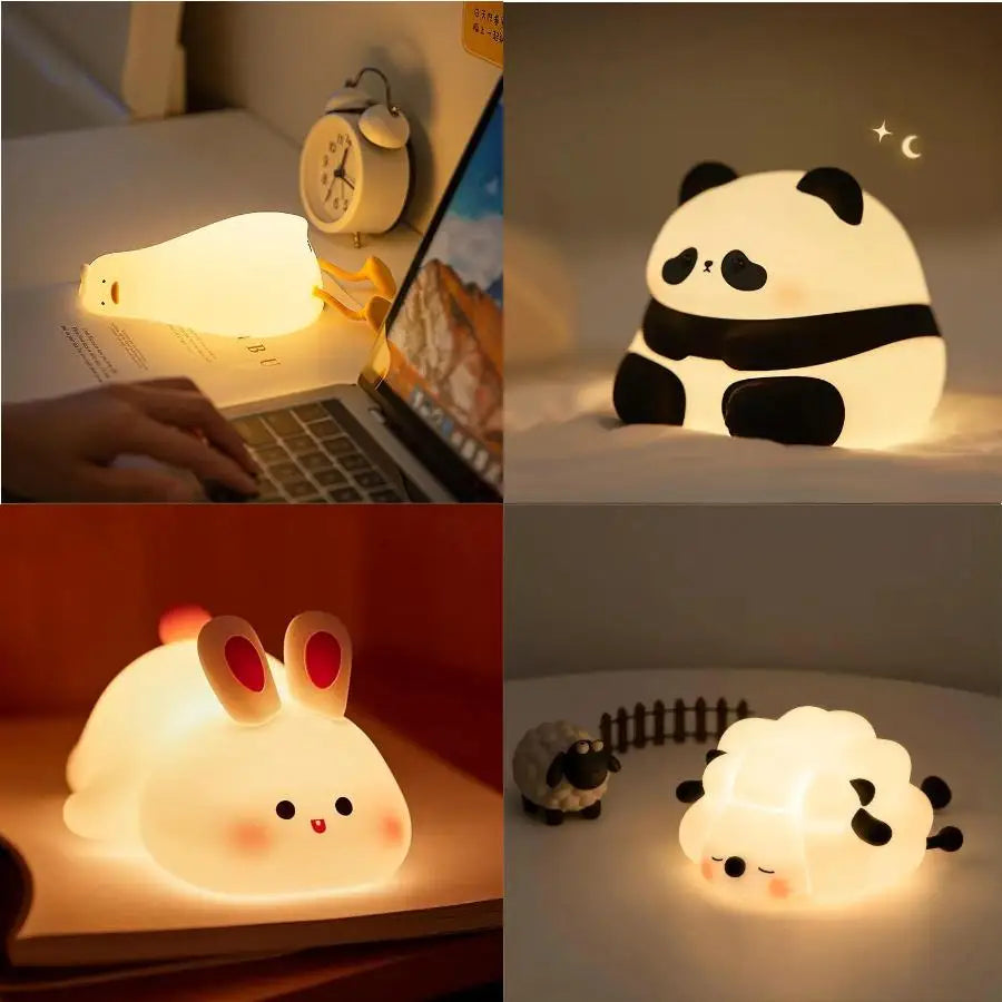 Silicone Bunny Night Light – Touch Sensor Lamp for Kids, Babies & Nursery Decor